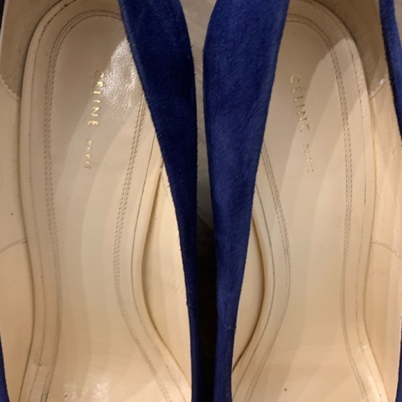Celine Deep Blue Suede Heels - Picture 7 of 16